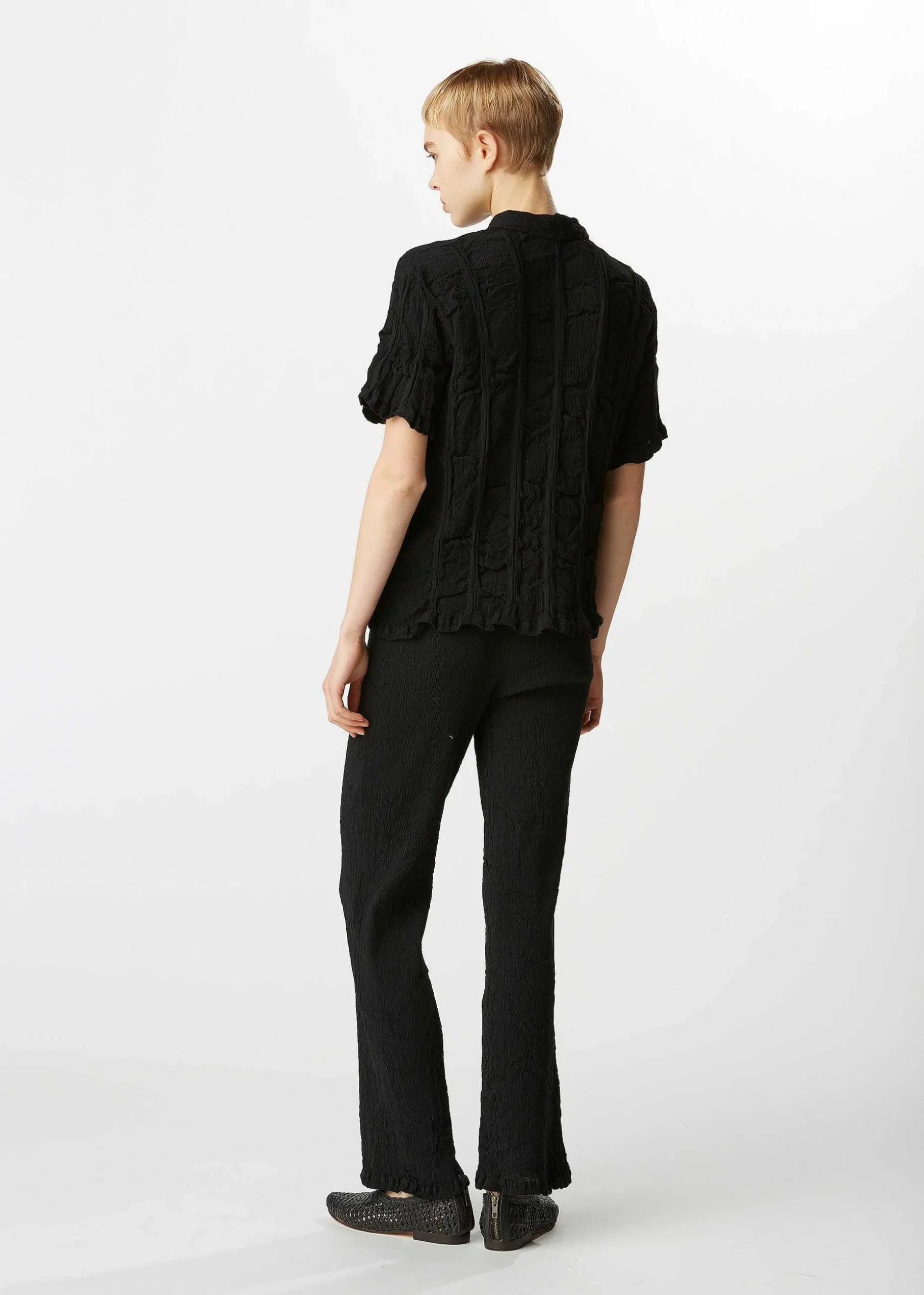 ISSEY MIYAKE Top|Kyo Chijimi Stripe
