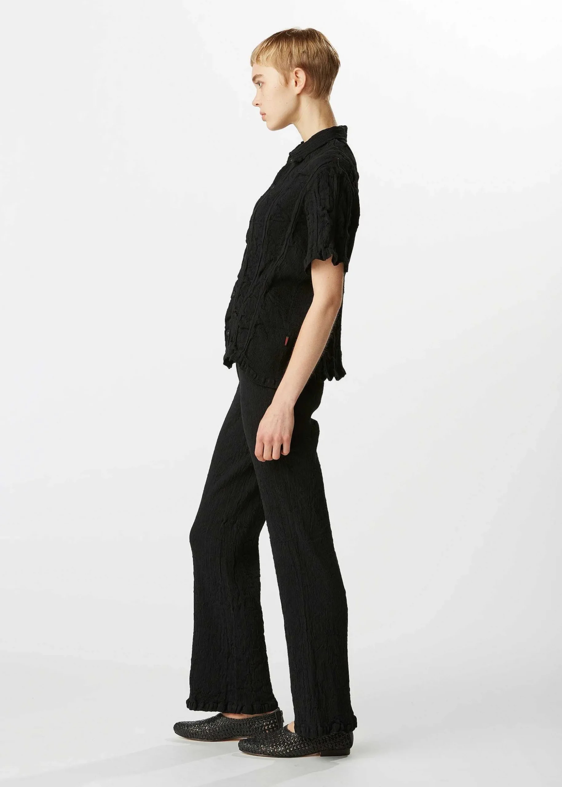 ISSEY MIYAKE Top|Kyo Chijimi Stripe